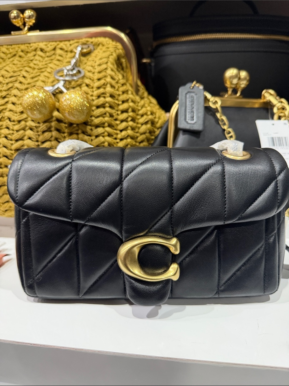 Coach Black Quilted Tabby 20 Leather Shoulder Bag New never used